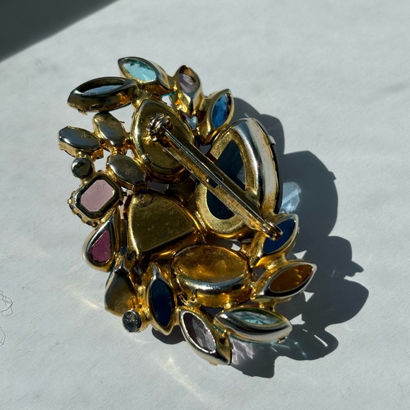 VINTAGE JULIANA FRUIT SALAD RHINESTONE BROOCH - Picture 2 of 2